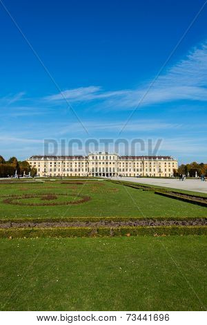 Vienna - OCTOBER 14: Schonbrunn Palace on October 14 in Vienna, Austria. Schonbrunn Palace building is one of the most popular tourist attractions in Vienna