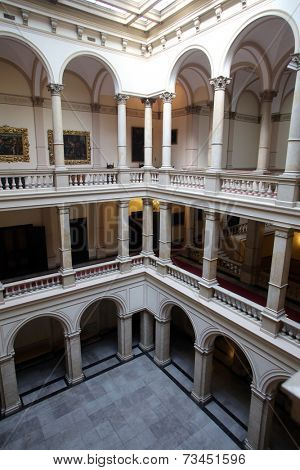 ZAGREB, CROATIA - SEPTEMBER 23: Croatian Academy of Sciences and Arts in Zagreb, on September 23, 2014.
