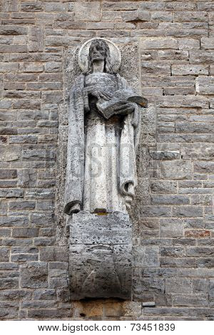 MUNSTERSCHWARZACH,G ERMANY-17 JULY: St John the Evangelist. Munsterschwarzach Abbey is a Benedictine monastery located at the confluence of the rivers Schwarzach and Main in Bavaria,on July 17,2013 
