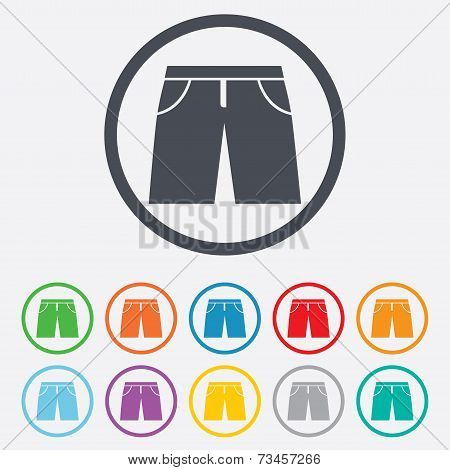 Men's Bermuda shorts sign icon. Clothing symbol.