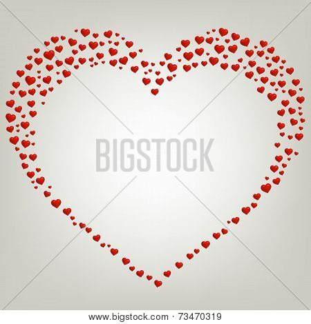Heart Valentines day card. Frame