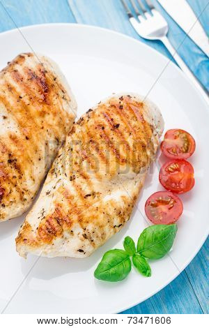 Grilled chicken breasts