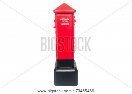 red ceramic postbox