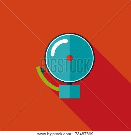 Alarm Bell Flat Icon With Long Shadow,eps10