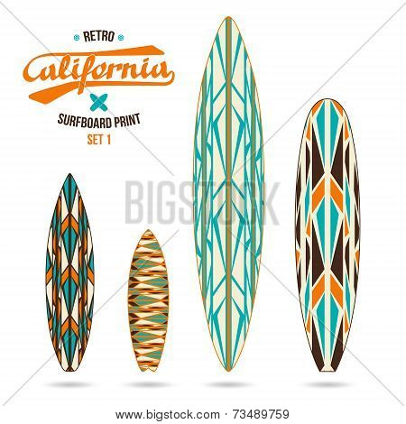 Retro Vintage Prints For Surfboards