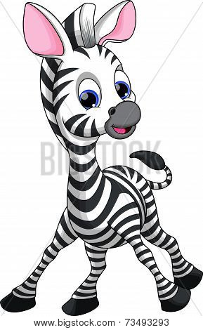 Cute zebra cartoon with blank sign