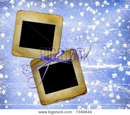 Slides antigos para Design com arco azul