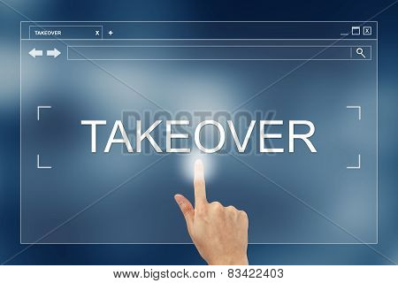 Hand Press On Takeover Button On Website