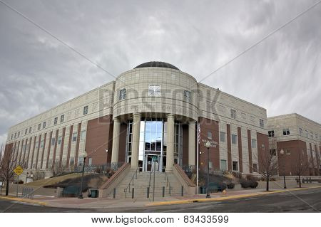 Helena, MT Federal Justice Building with Stormy Sky
