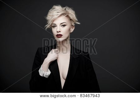portrait of a beautiful woman with clean skin