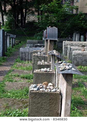 Il cimitero di Remuh ebraico di Cracovia Polonia