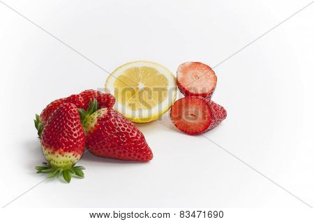 strawberries and lemon