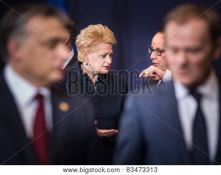 Dalia Grybauskaite And Francois Hollande