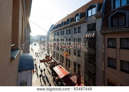 Munzgasse - Pedestrian Street In Dresden