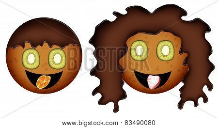 Boy And Girl Of Biscuits
