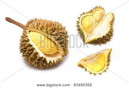 King Of Fruits, Durian On White Background