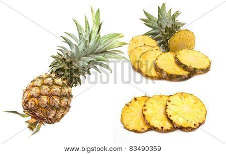 Pineapple Tropical Fruit On White