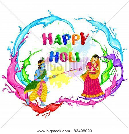 Radha Krishna playing Holi