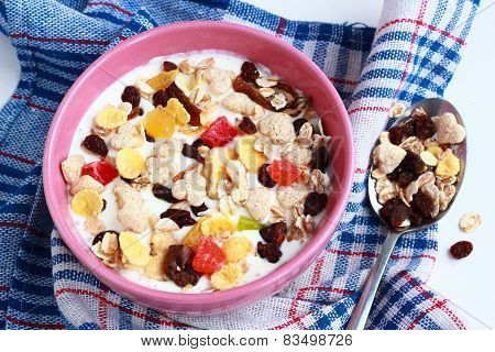 homemade muesli with yogurt