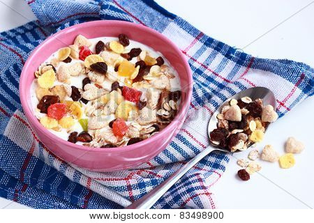 homemade muesli with yogurt