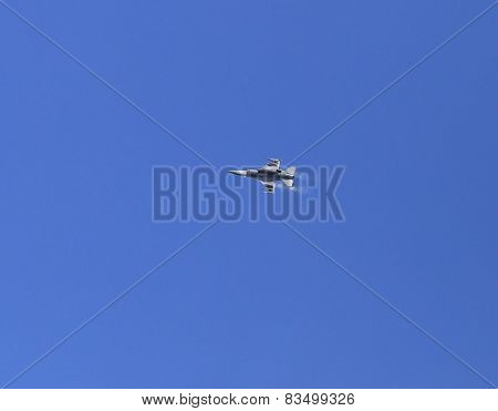 F16 Falcon Fighter Jet Flying On Blue Sky