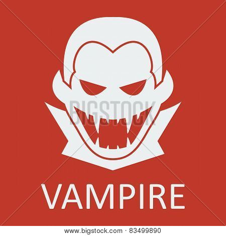 Vector vampire. Red background. Format eps 10