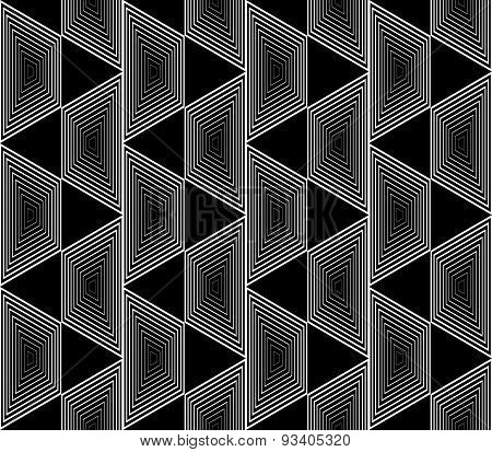 Design Seamless Monochrome Trapezium Geometric Pattern