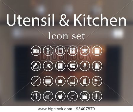 Utensil And Kitchen Icon Set