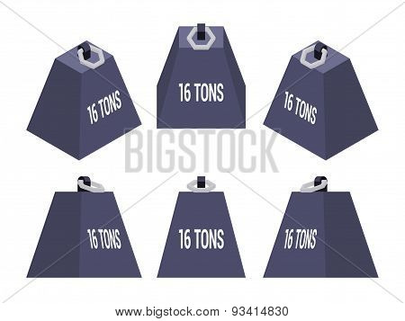 Isometric 16 tons weight