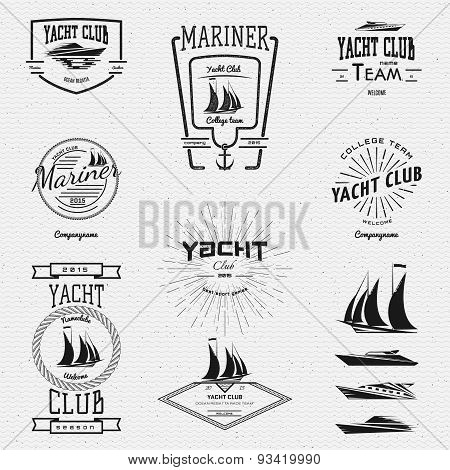 Yacht club badges logos and labels for any use