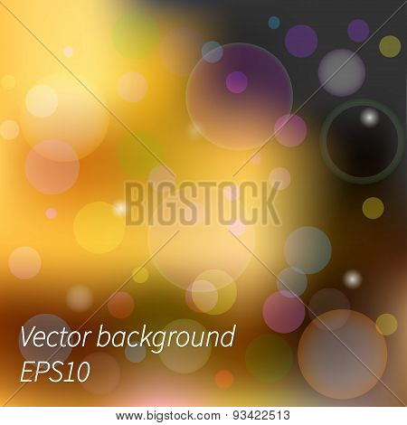 Abstract yellow blurred background, vector illustration, transpa