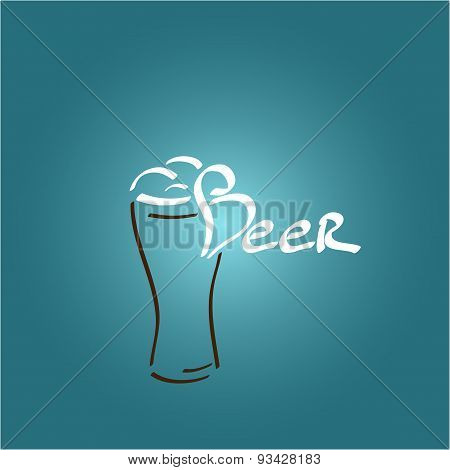 Beer glass icon, vector illustration