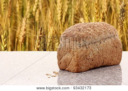 Whole Wheat Bread With Barley Field