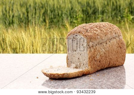 Whole Wheat Bread With Barley Field