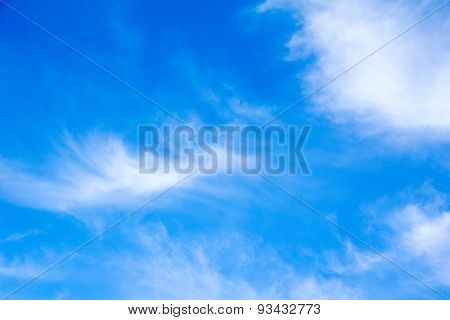 Bright Blue Sky With White Cloud