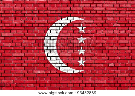 Flag Of Anjouan Painted On Brick Wall