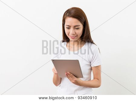 Woman use of tablat pc