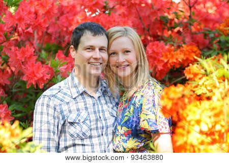 beautiful young couple in park