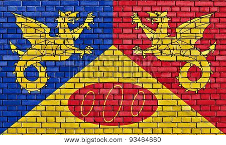 Flag Of Craig-y-dorth Painted On Brick Wall