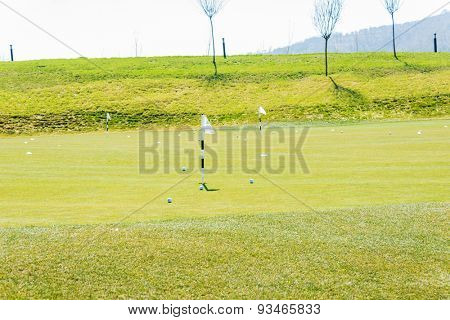 Quba - MARCH 26, 2015: Golf Course at Quba Rixos Hotel on March 26 in Azerbaijan, Quba. Rixos hotel offers the only golf range in Azerbaijan