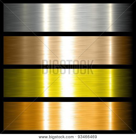 metal backgrounds brushed metallic textures with reflections. 