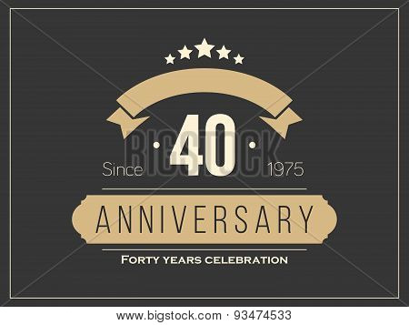 Forty years anniversary celebration logotype. 40th anniversary logo.