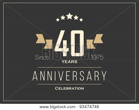 Forty years anniversary celebration logotype. 40th anniversary logo.