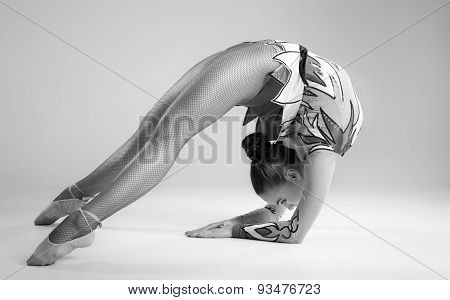 Beautiful Young Woman Limber Exerciser In The Studio