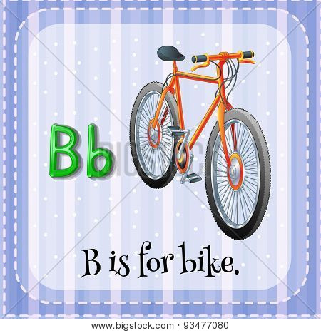 Flashcard letter B is for bike