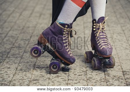 Female Legs In Roller Skating