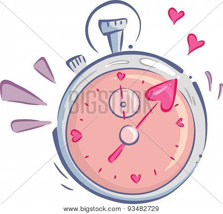 Illustration of a Stopwatch Used for Speed Dating