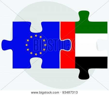 European Union And United Arab Emirates Flags