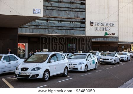 Taxis At The Train Station