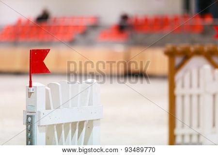 Equitation. Obstacle For Jumping Horses.